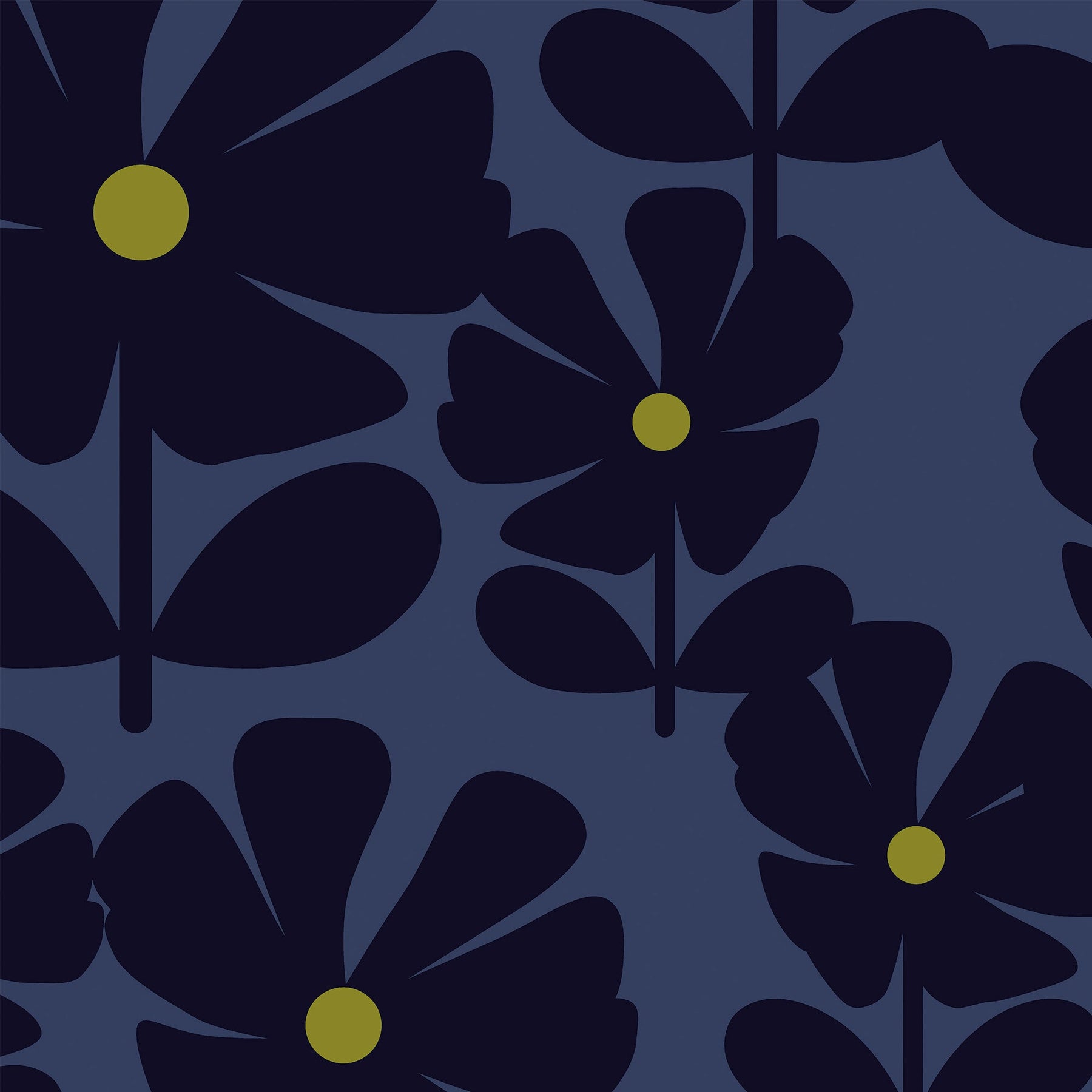 Orla Kiely Wildflower Blackout Made To Measure Roller Blind Indigo