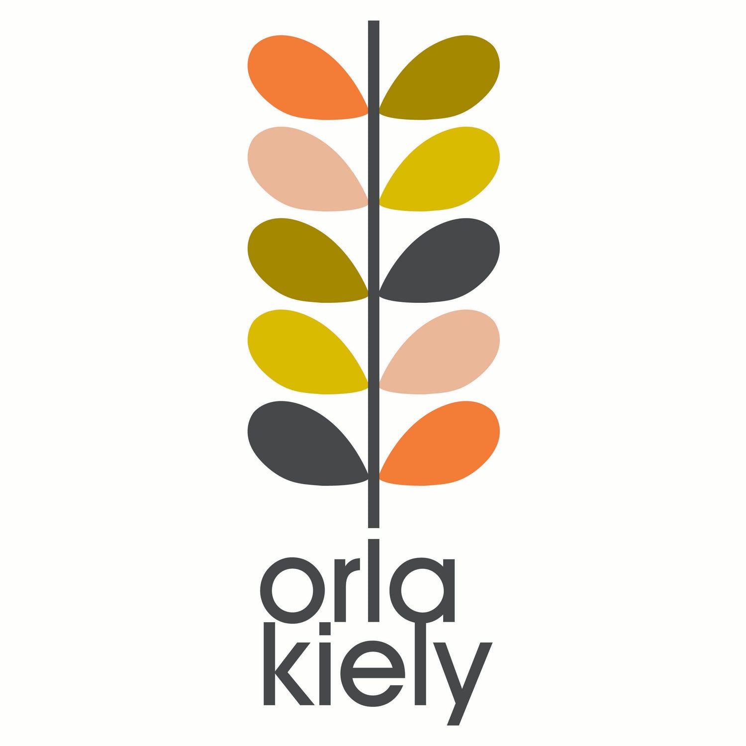 Orla Kiely Multi Stem Ready Made Eyelet Curtains Auburn