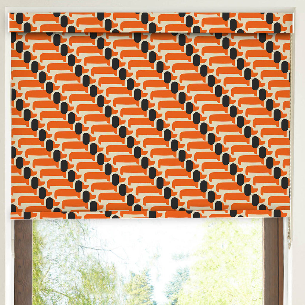 Orla Kiely Dog Show Translucent Made to Measure Roller Blind Persimmon