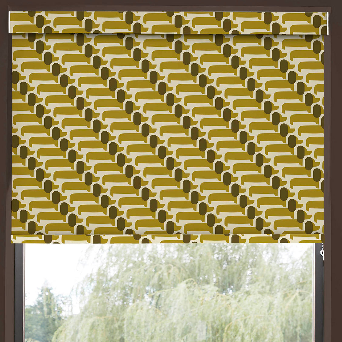 Orla Kiely Dog Show Blackout Made To Measure Roller Blind Yellow