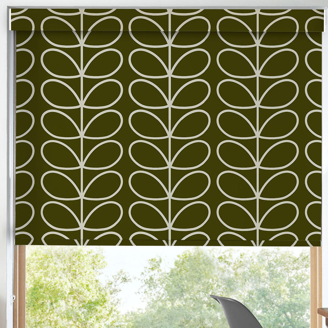 Orla Kiely Jumbo Linear Stem Translucent Made to Measure Roller Blind Kelp