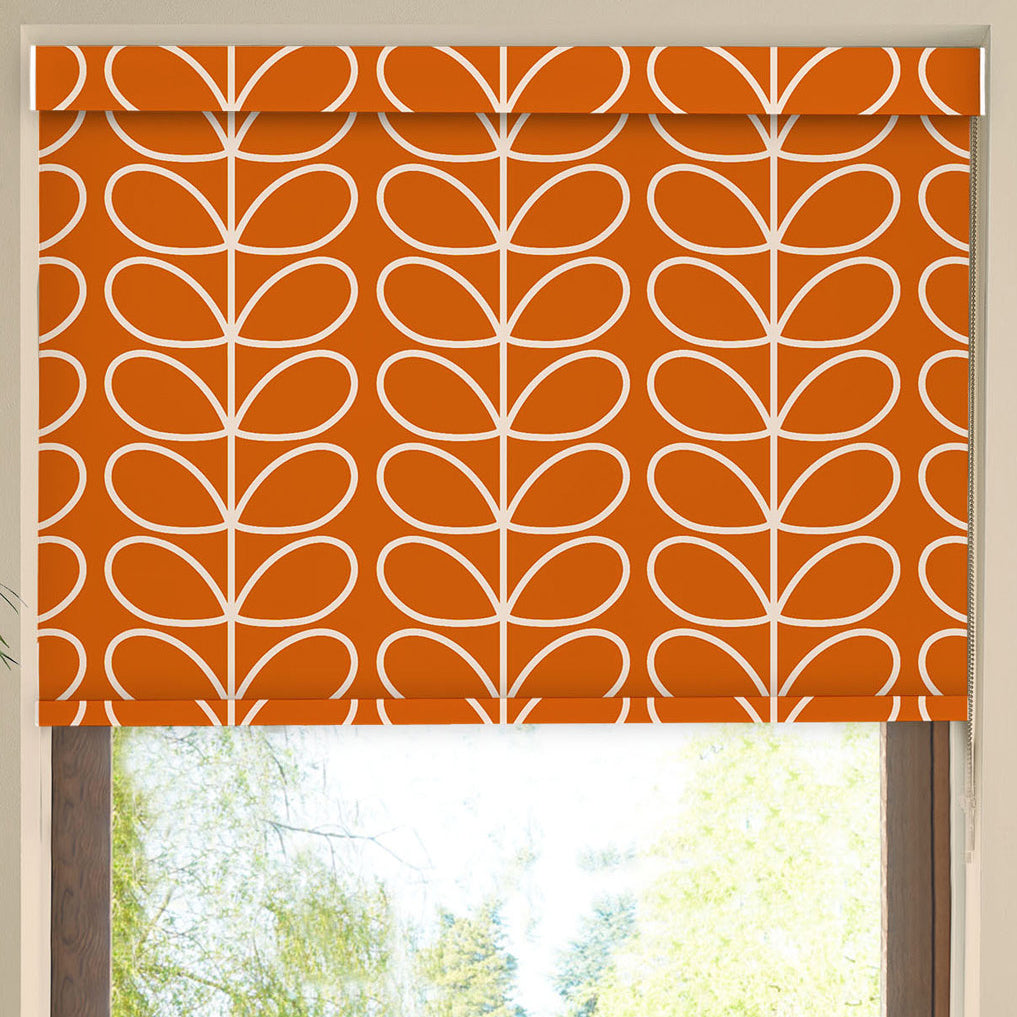Orla Kiely Jumbo Linear Stem Made to Measure Blackout Roller Blind Persimmon
