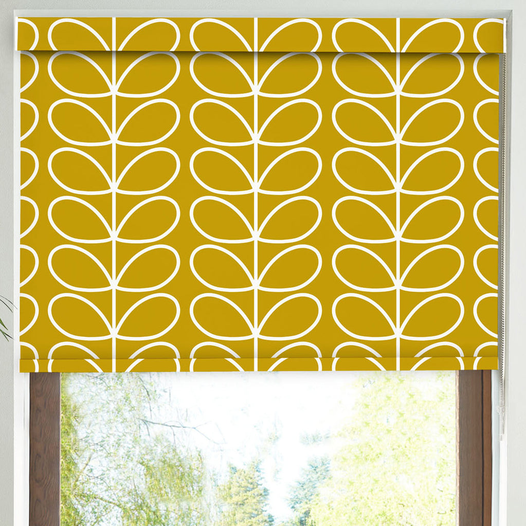 Orla Kiely Jumbo Linear Stem Made to Measure Blackout Roller Blind Sunflower