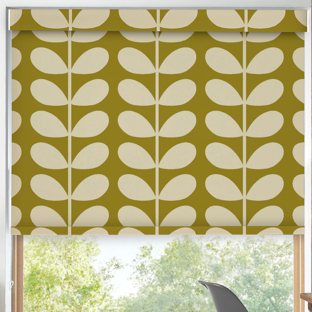 Orla Kiely Jumbo Solid Stem Translucent Made to Measure Roller Blind Seagrass