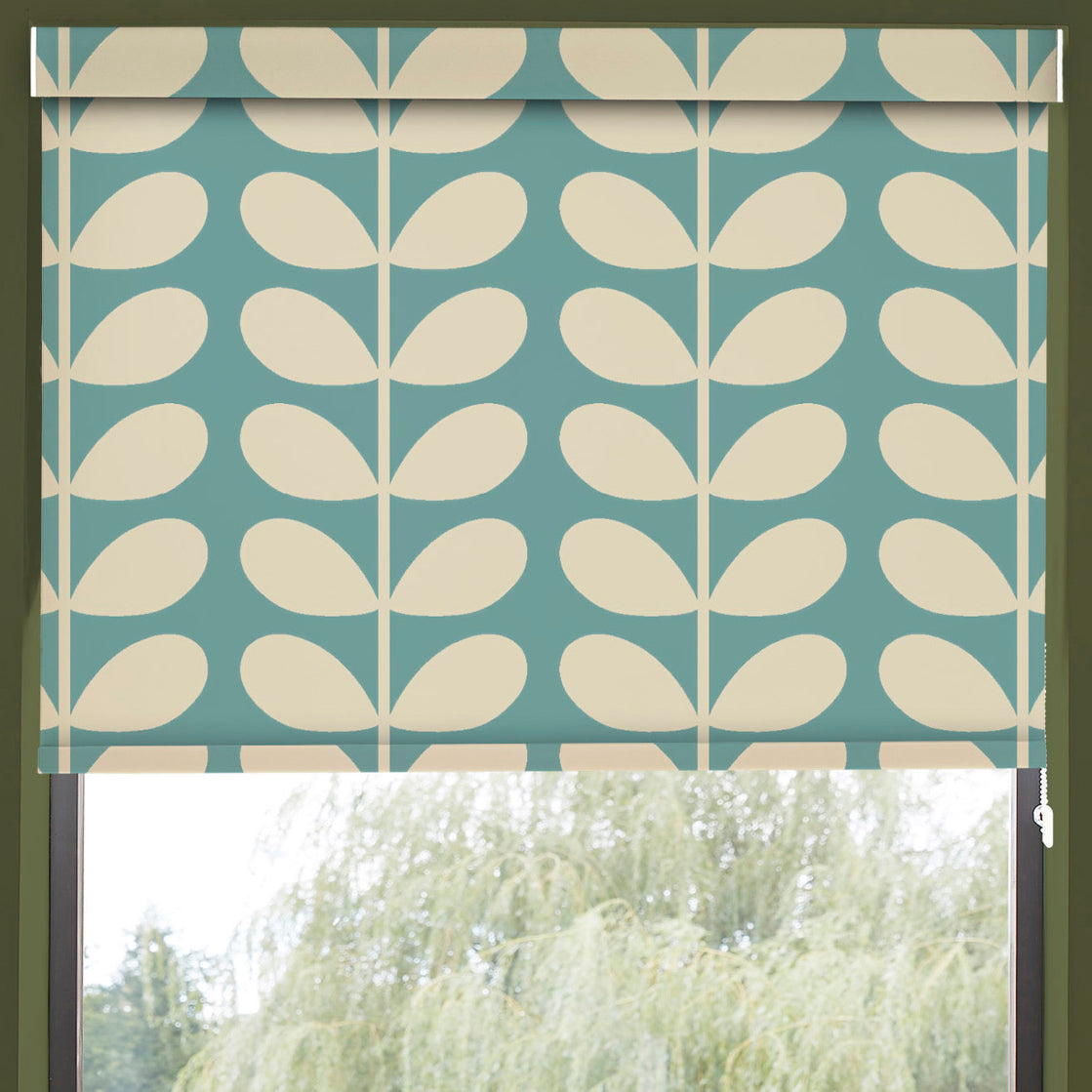 Orla Kiely Jumbo Solid Stem Translucent Made to Measure Roller Blind Duckegg