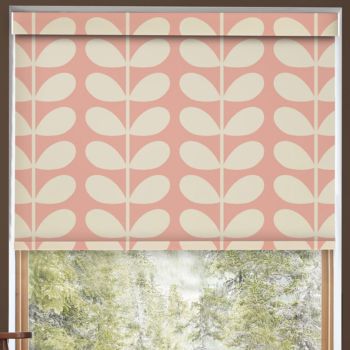 Orla Kiely Jumbo Solid Stem Translucent Made to Measure Roller Blind Pink