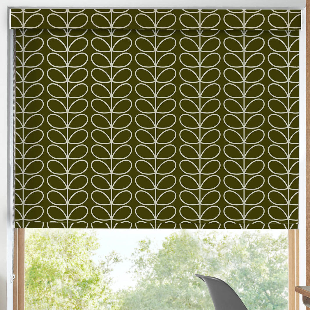 Orla Kiely Linear Stem Made to Measure Blackout Roller Blind Kelp