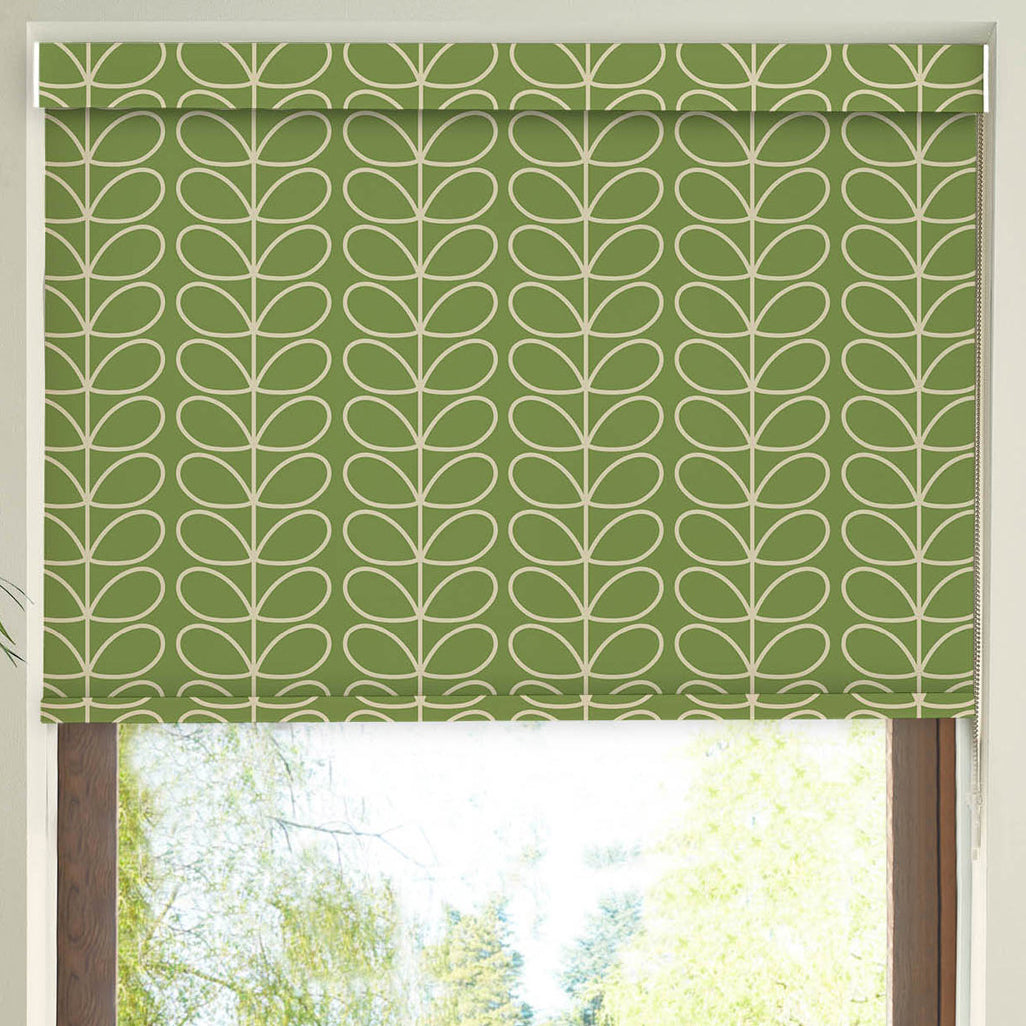 Orla Kiely Linear Stem Translucent Made to Measure Roller Blind Chalky Green