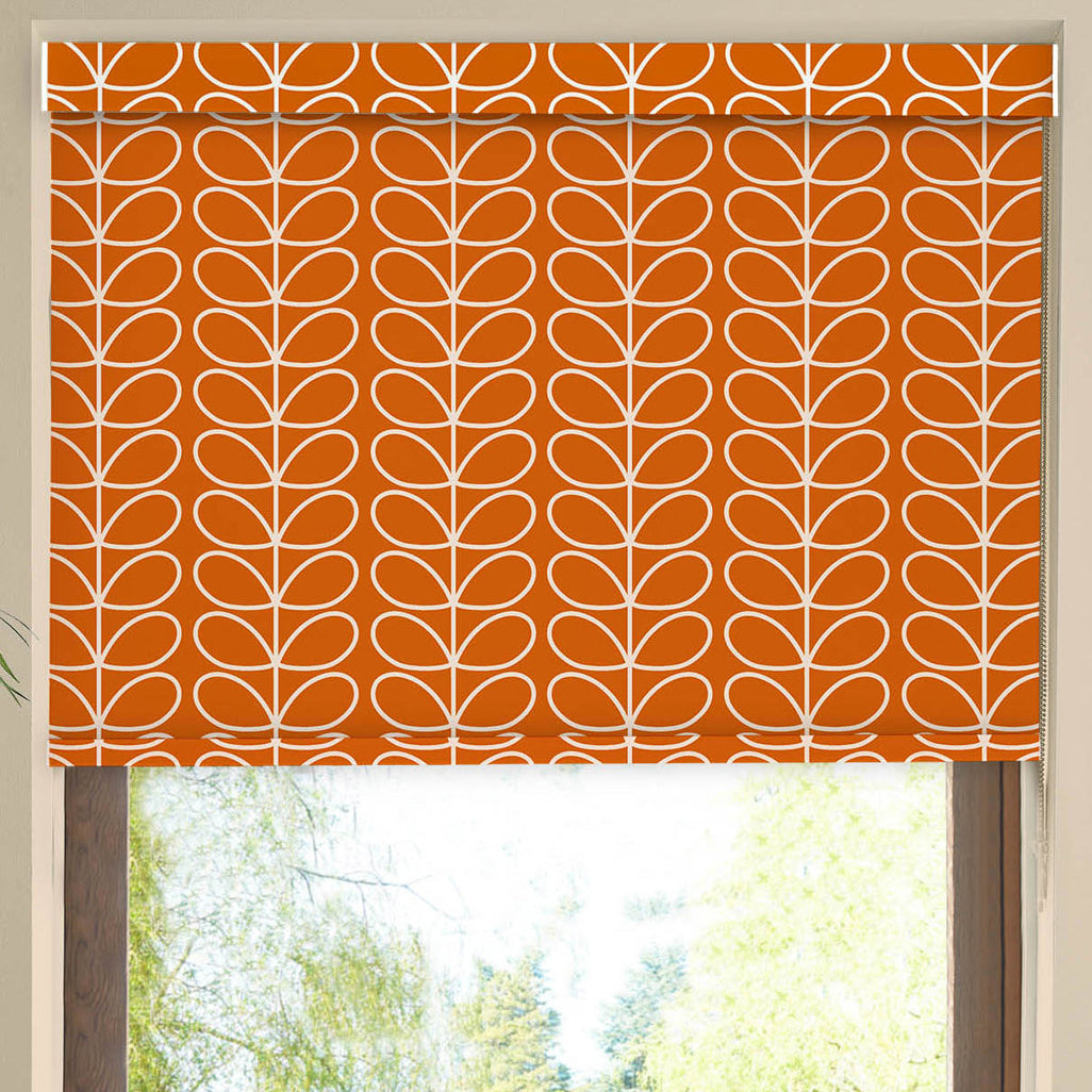 Orla Kiely Linear Stem Made to Measure Blackout Roller Blind Persimmon