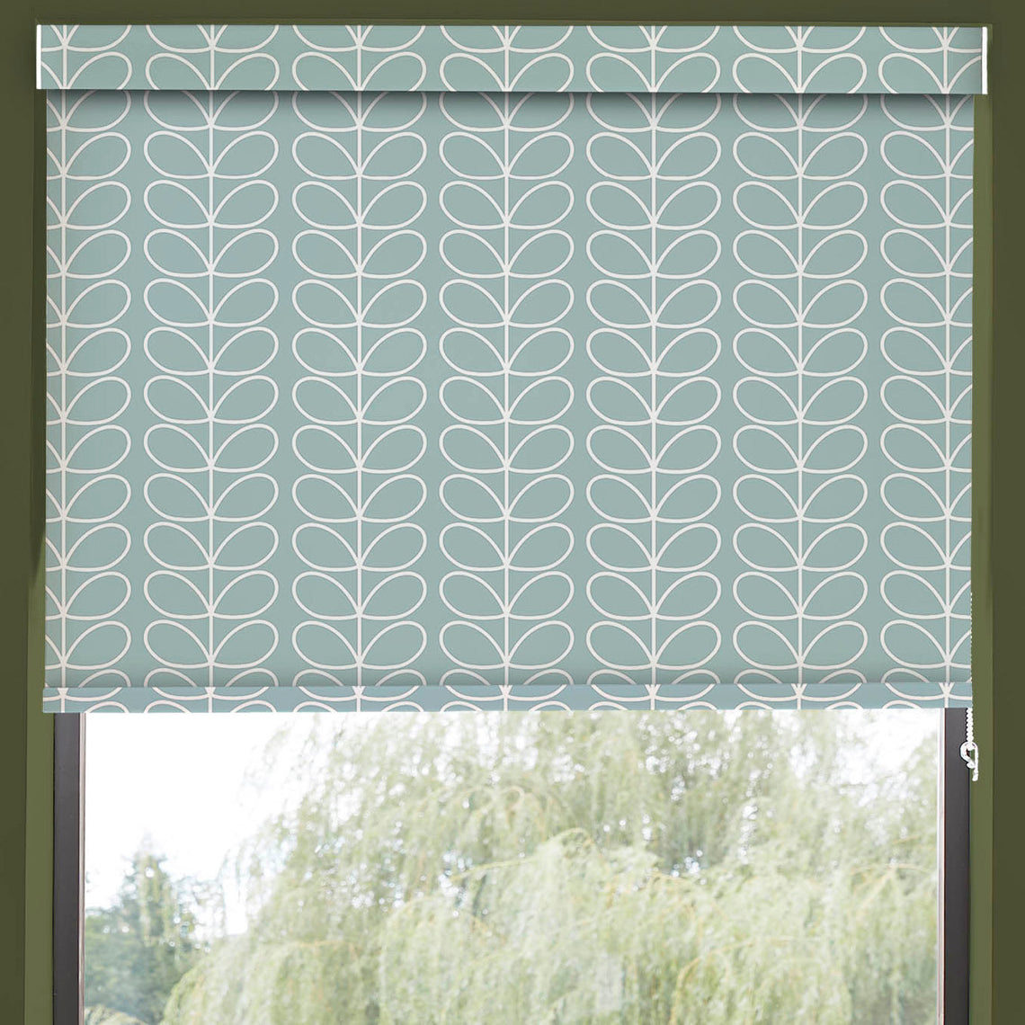 Orla Kiely Linear Stem Translucent Made to Measure Roller Blind Aqua