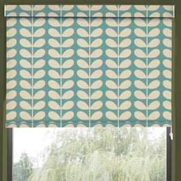 Orla Kiely Solid Stem Made to Measure Blackout Roller Blind Duckegg