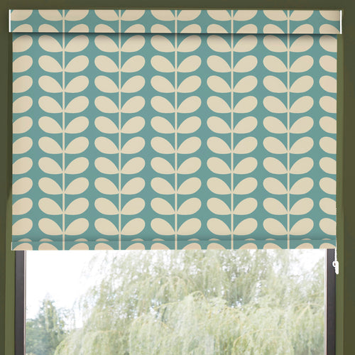 Orla Kiely Solid Stem Made to Measure Blackout Roller Blind Duckegg