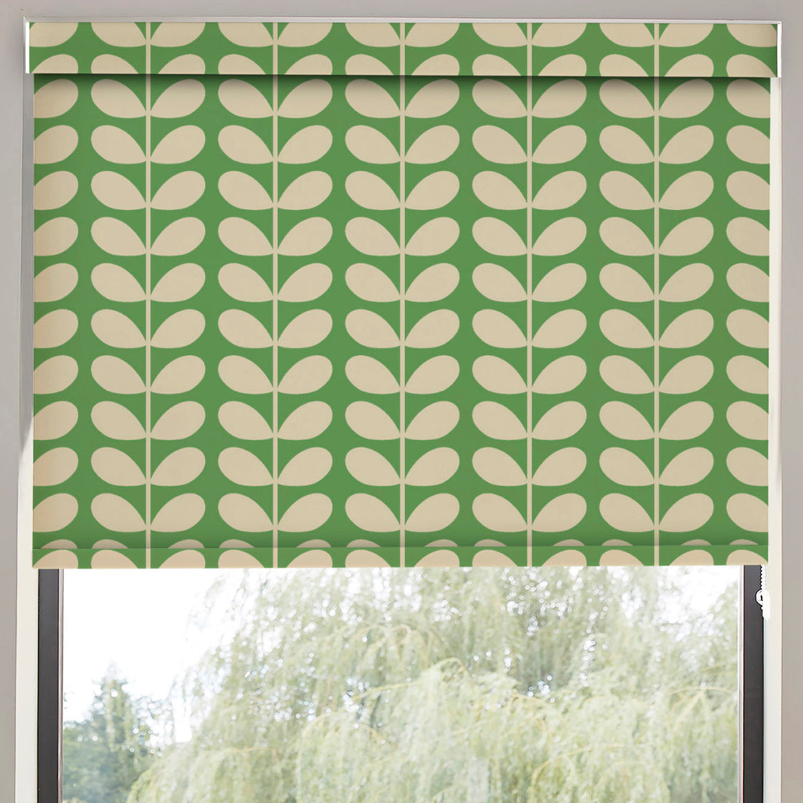 Orla Kiely Solid Stem Made to Measure Blackout Roller Blind Green