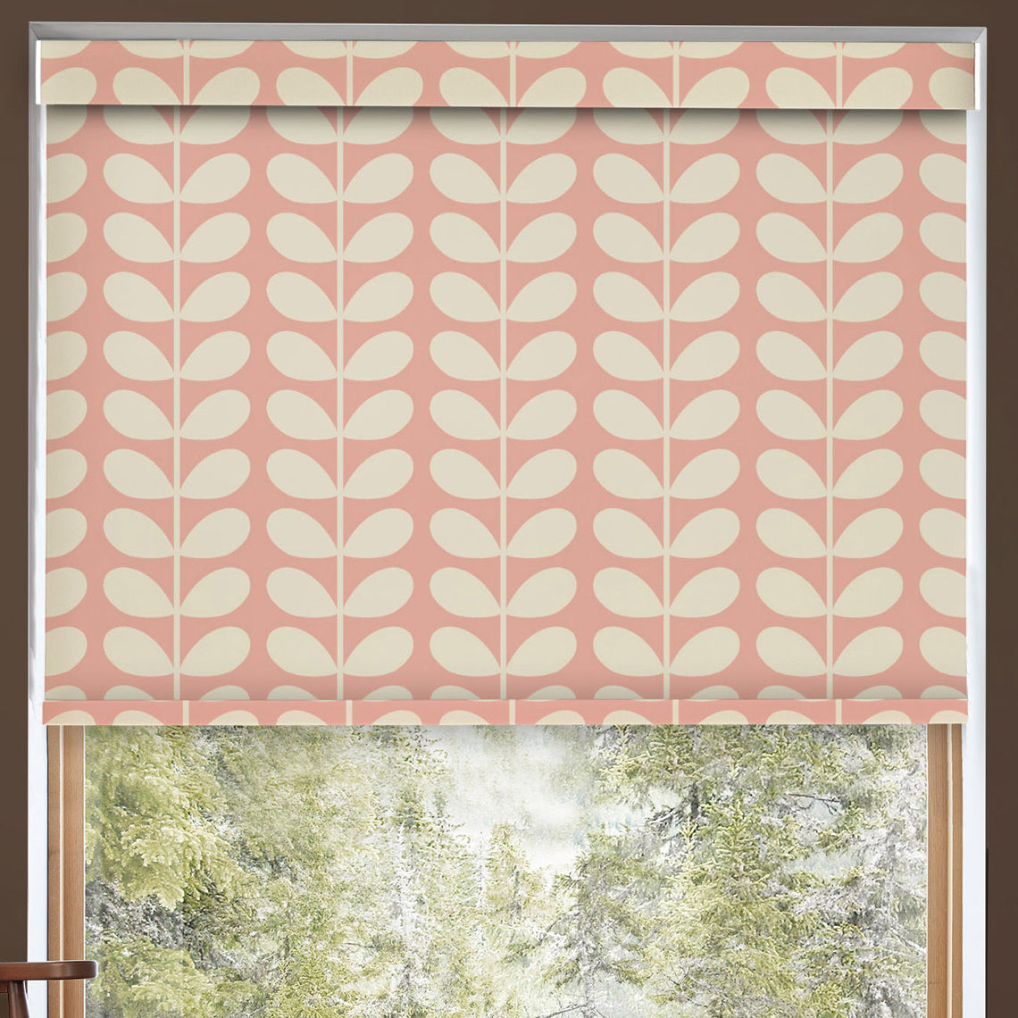 Orla Kiely Solid Stem Translucent Made to Measure Roller Blind Pink