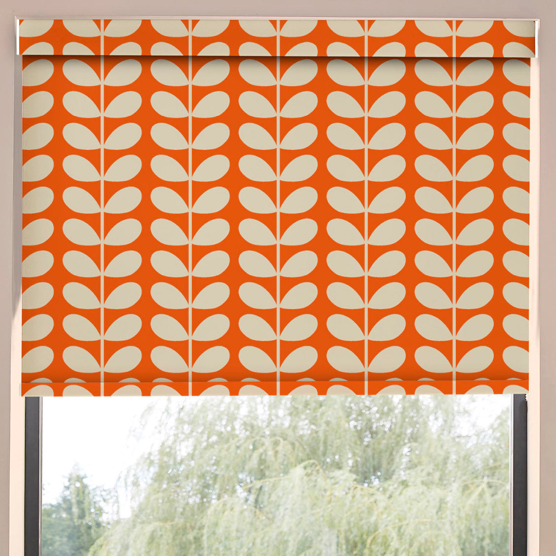 Orla Kiely Solid Stem Translucent Made to Measure Roller Blind Tomato
