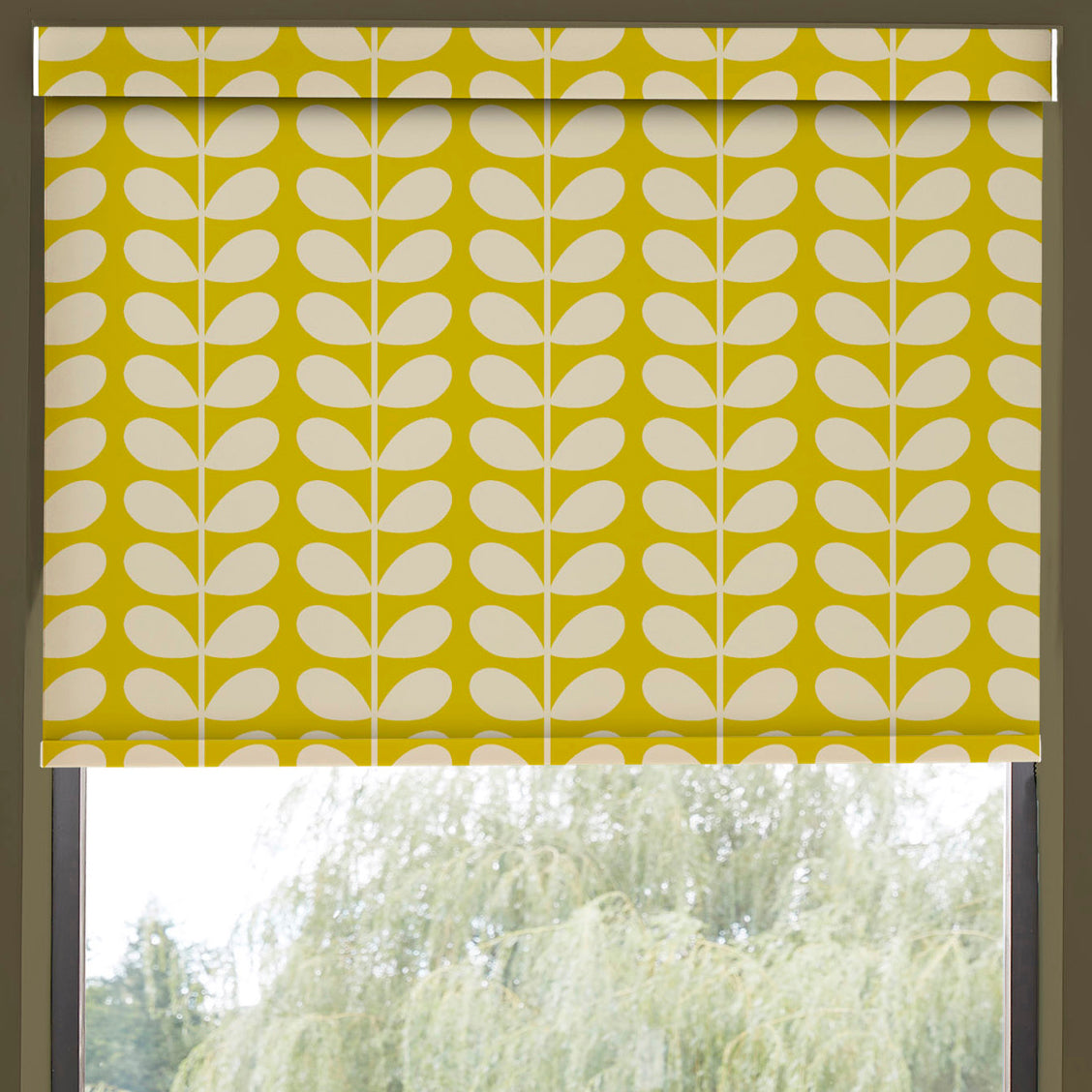 Orla Kiely Solid Stem Made to Measure Blackout Roller Blind Yellow