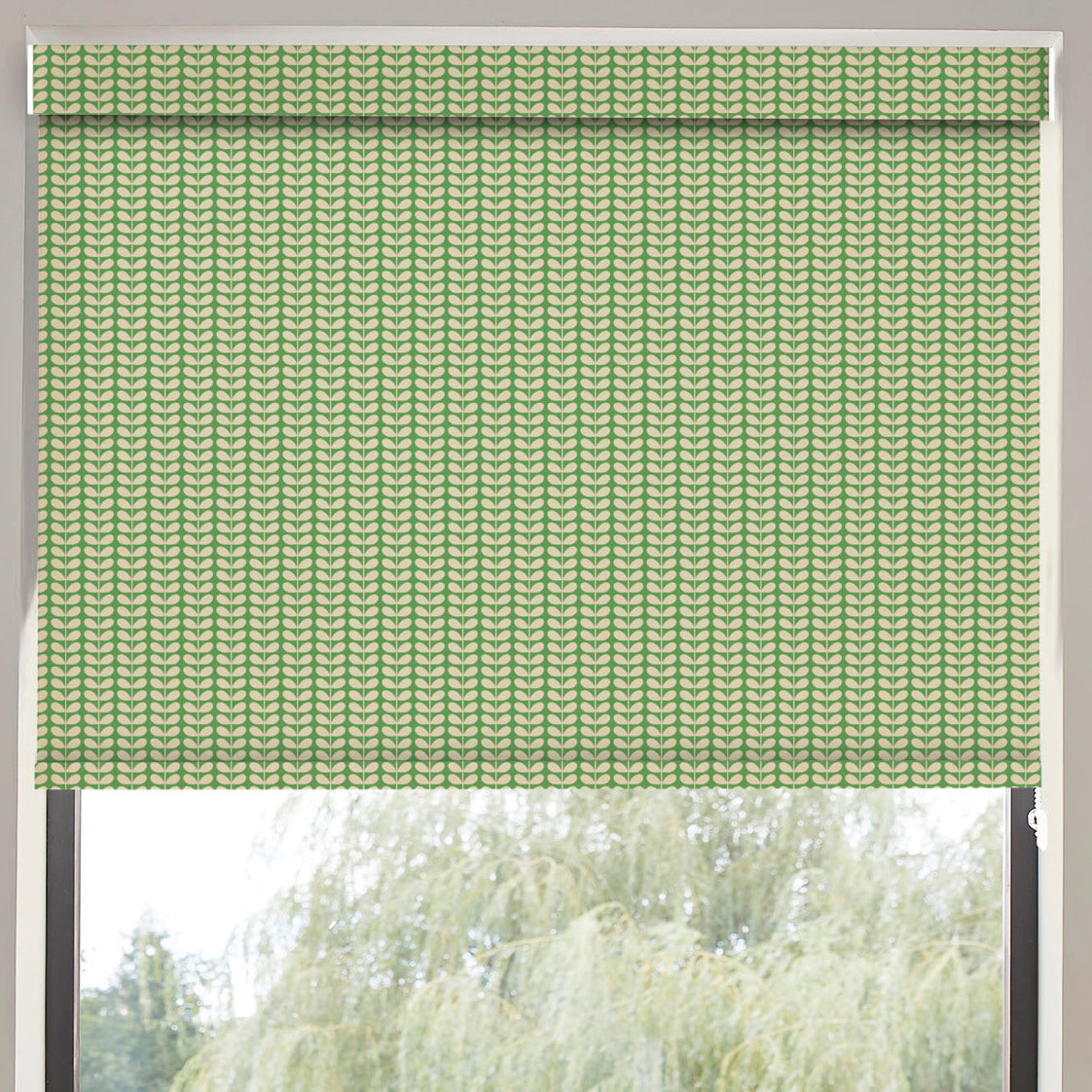 Orla Kiely Tiny Stem Made to Measure Blackout Roller Blind Green