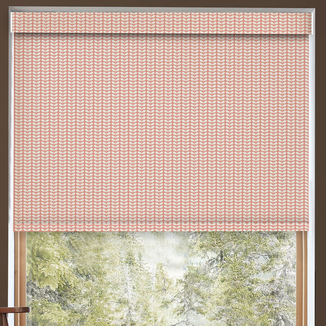 Orla Kiely Tiny Stem Made to Measure Blackout Roller Blind Pink