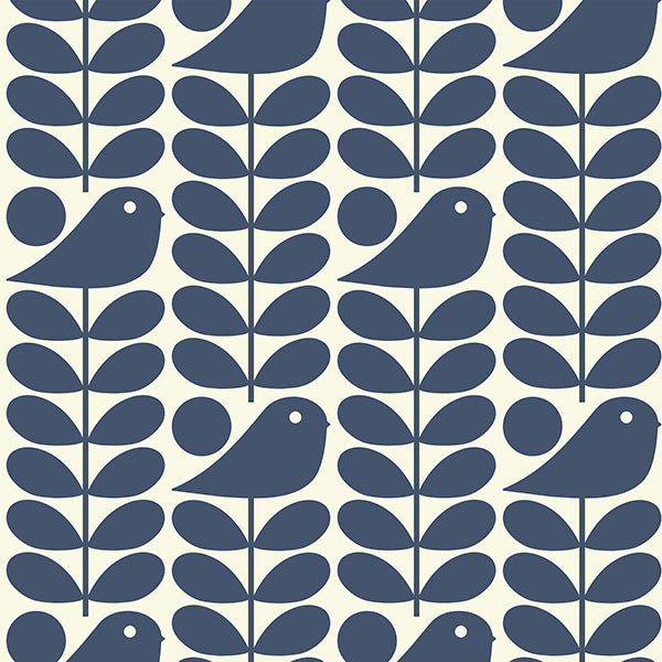 Orla Kiely Early Bird Made to Measure Wave Curtain + FREE Track Dark Marine