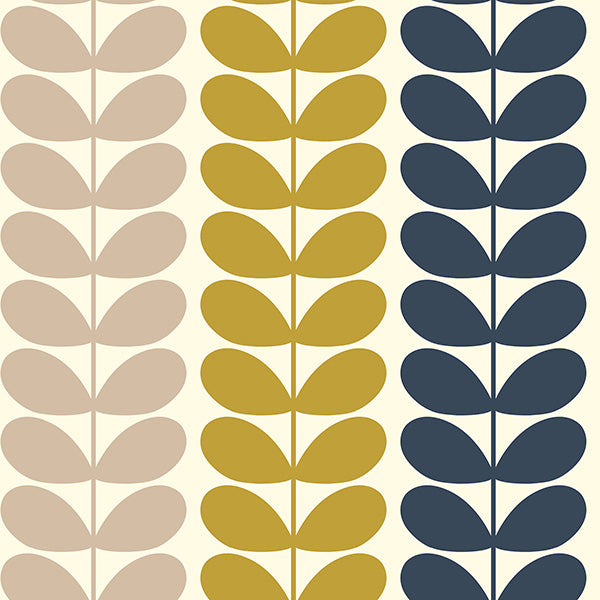 Orla Kiely Trio Stem Made to Measure Wave Curtain + FREE Track Ochre Multi