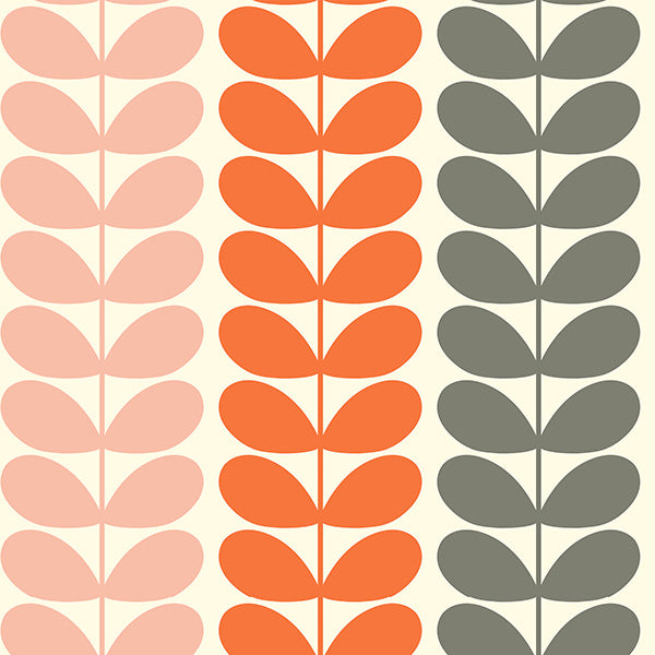 Orla Kiely Trio Stem Made to Measure Wave Curtain + FREE Track Persimmon