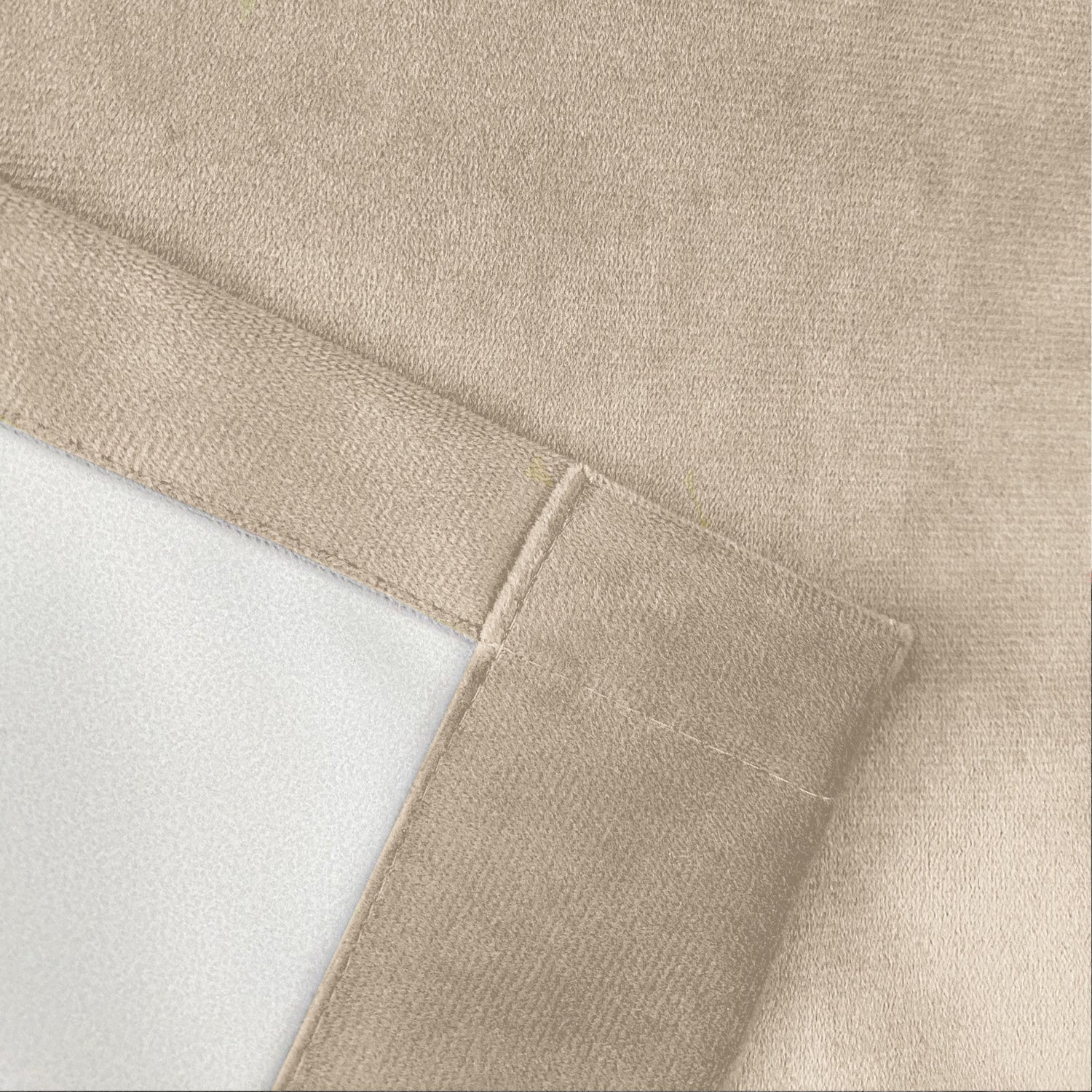 Oxford Velvet Thermal Blackout Ready Made Pencil Pleat Curtains Cream