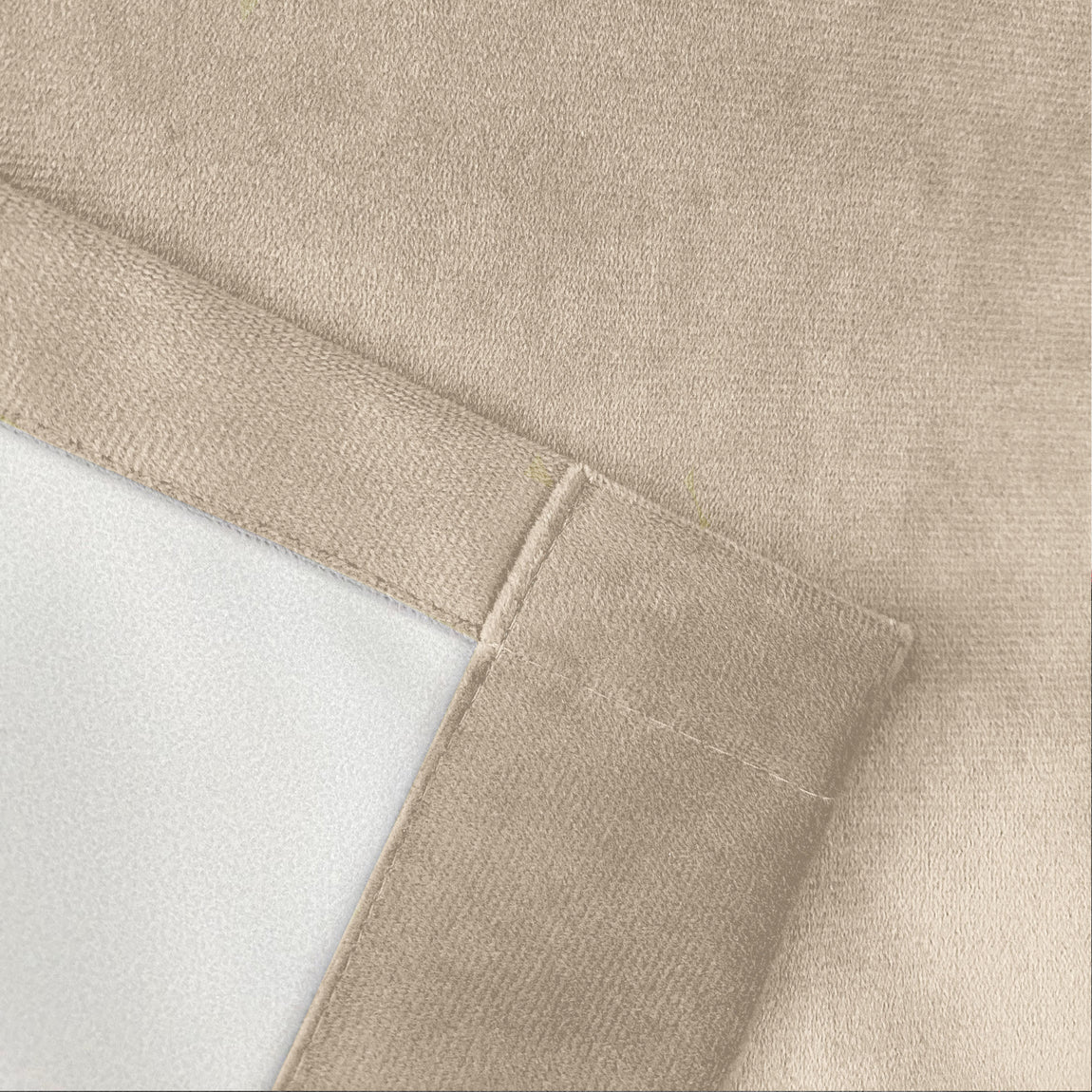 Oxford Velvet Thermal Blackout Ready Made Pencil Pleat Curtains Cream