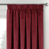 Oxford Velvet Thermal Blackout Ready Made Pencil Pleat Curtains Red