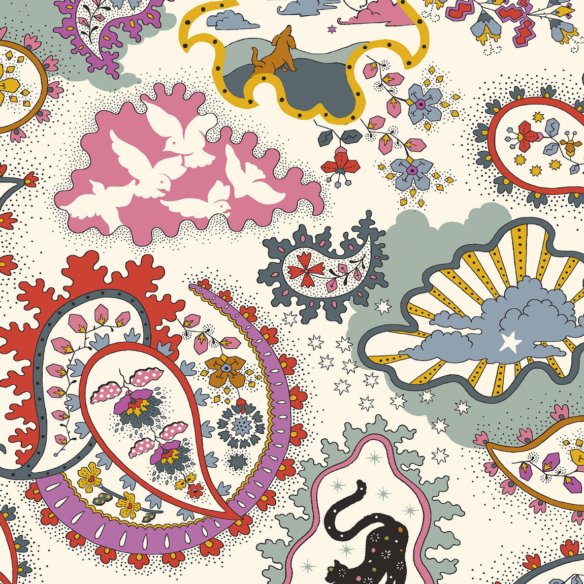 Cath Kidston Paisley Made to Measure Blackout Roller Blind Multi