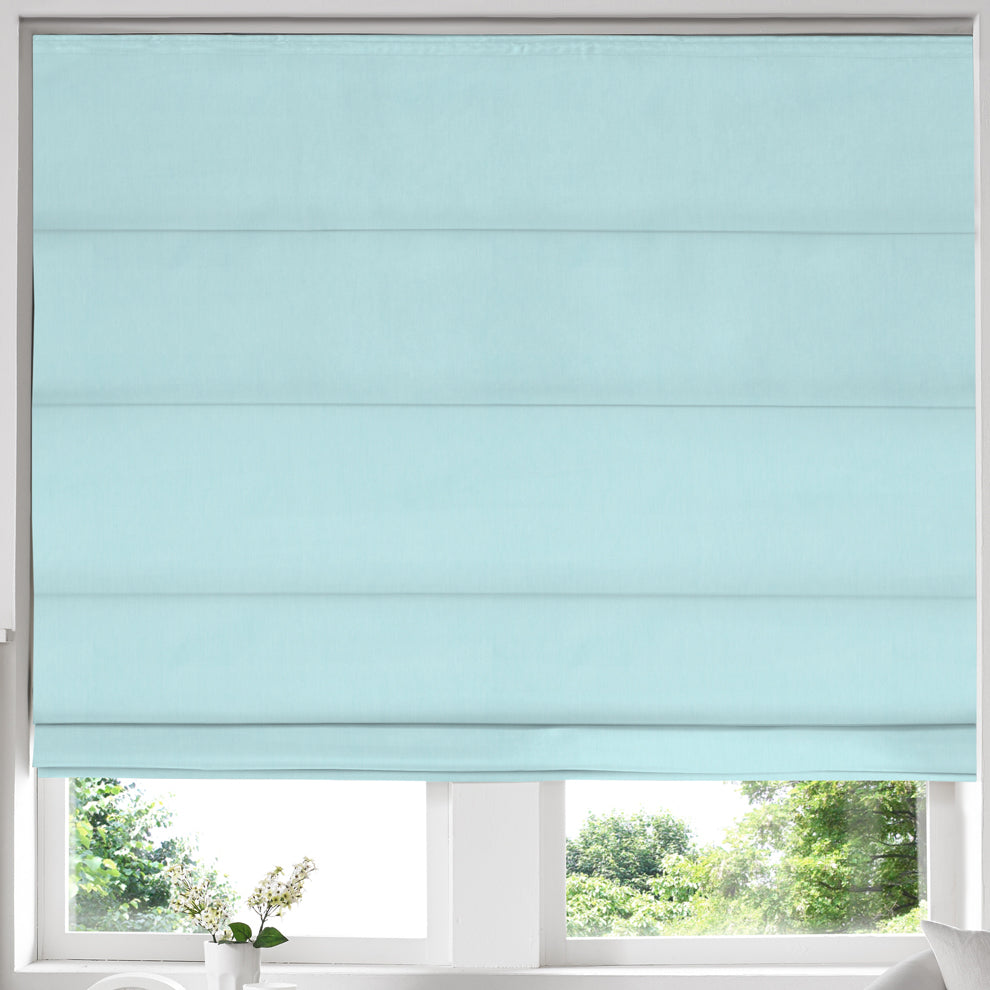 Cotton Panama Made to Measure Roman Blind Duckegg