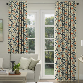 ANTE DECOR Seville Printed Cotton Made To Measure Curtains Lapis