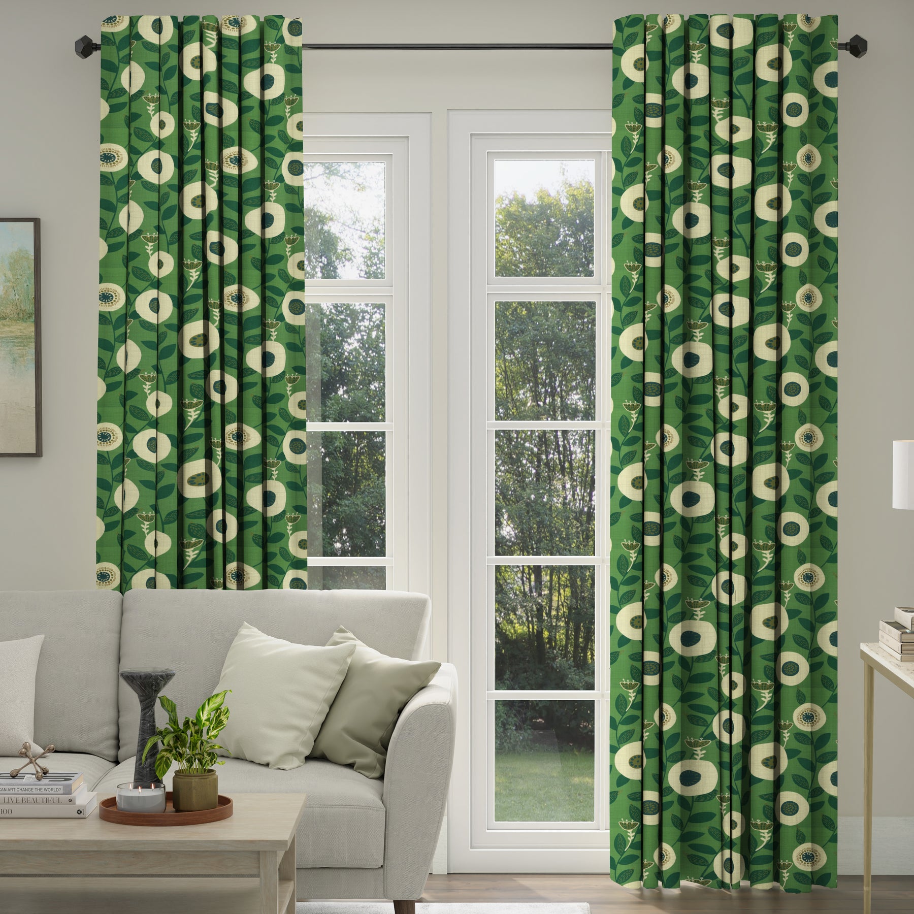 ANTE DECOR Seville Printed Cotton Made To Measure Roman Blind Emerald