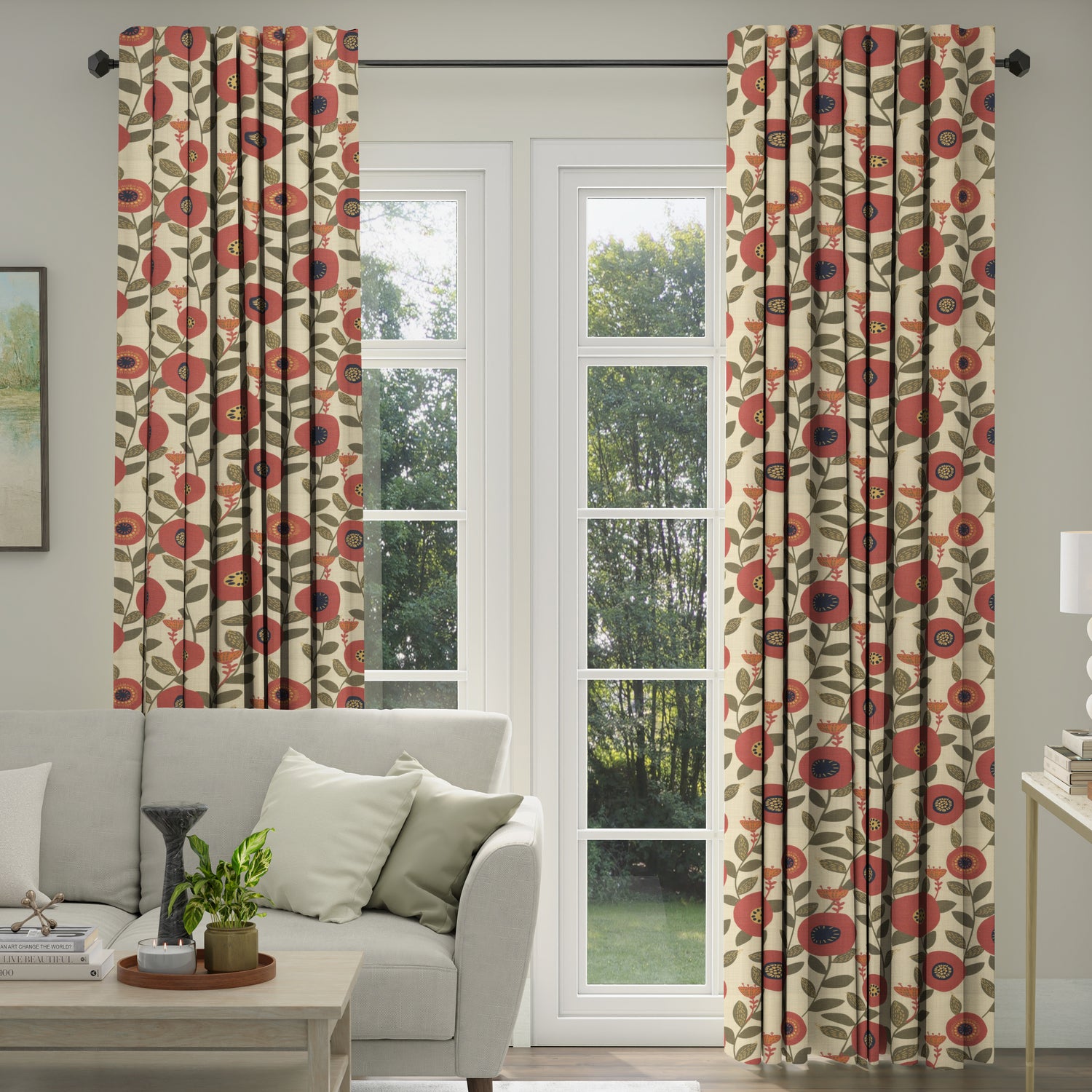 ANTE DECOR Seville Printed Cotton Made To Measure Roman Blind Burnt Umber