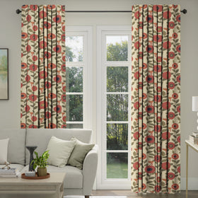 ANTE DECOR Seville Printed Cotton Made To Measure Curtains Burnt Umber