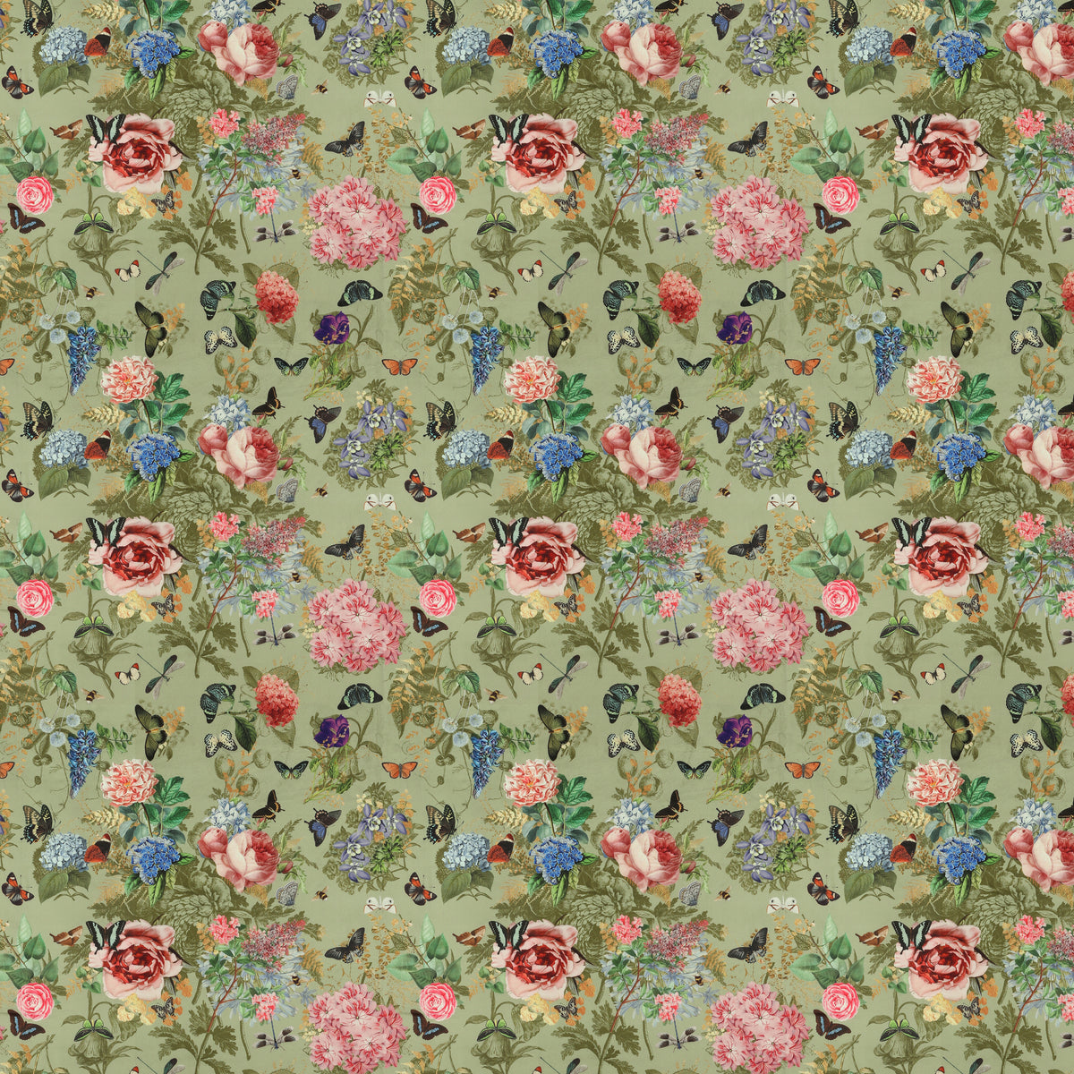 Carrie Neely Paradise Velvet Fabric Sage