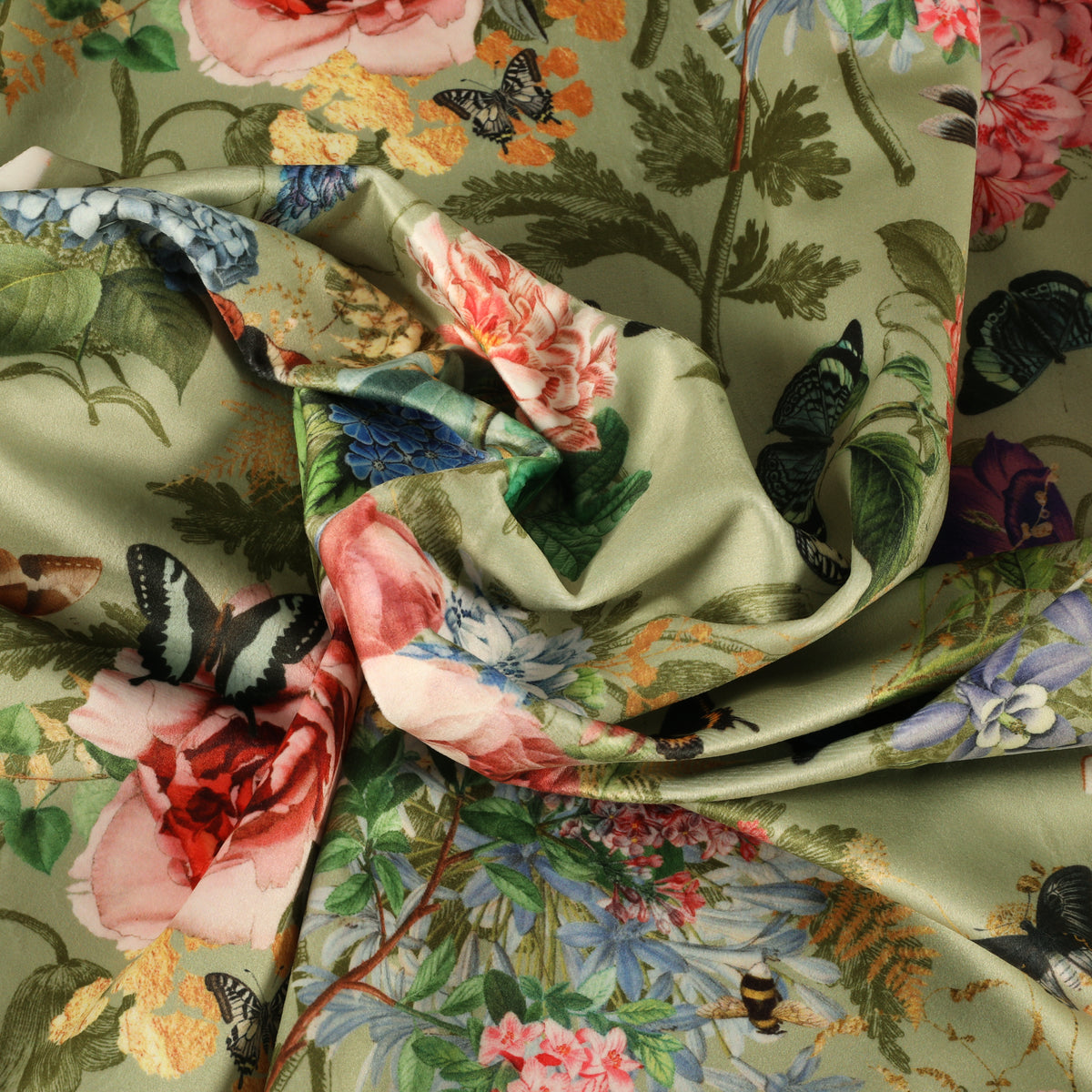 Carrie Neely Paradise Velvet Made To Measure Roman Blind Sage