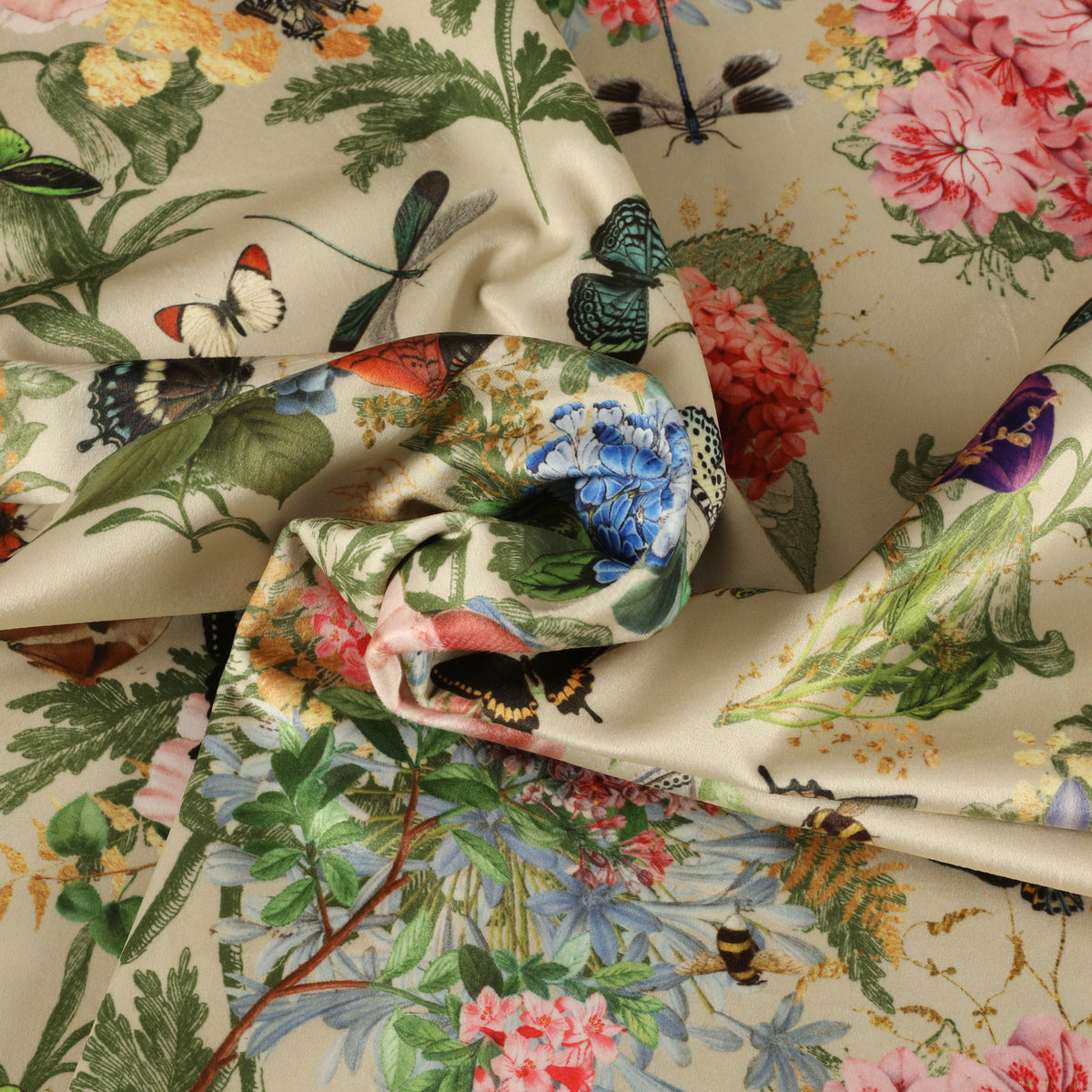 Carrie Neely Paradise Velvet Made To Measure Curtains Natural