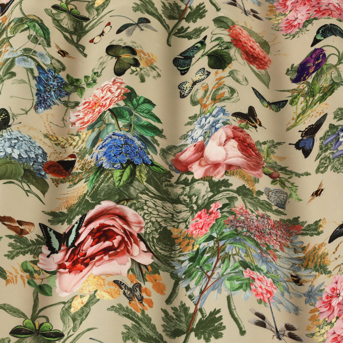 Carrie Neely Paradise Velvet Made To Measure Curtains Natural