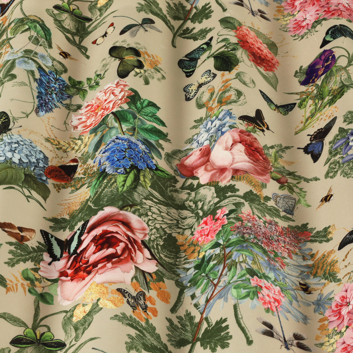 Carrie Neely Paradise Velvet Made To Measure Curtains Natural