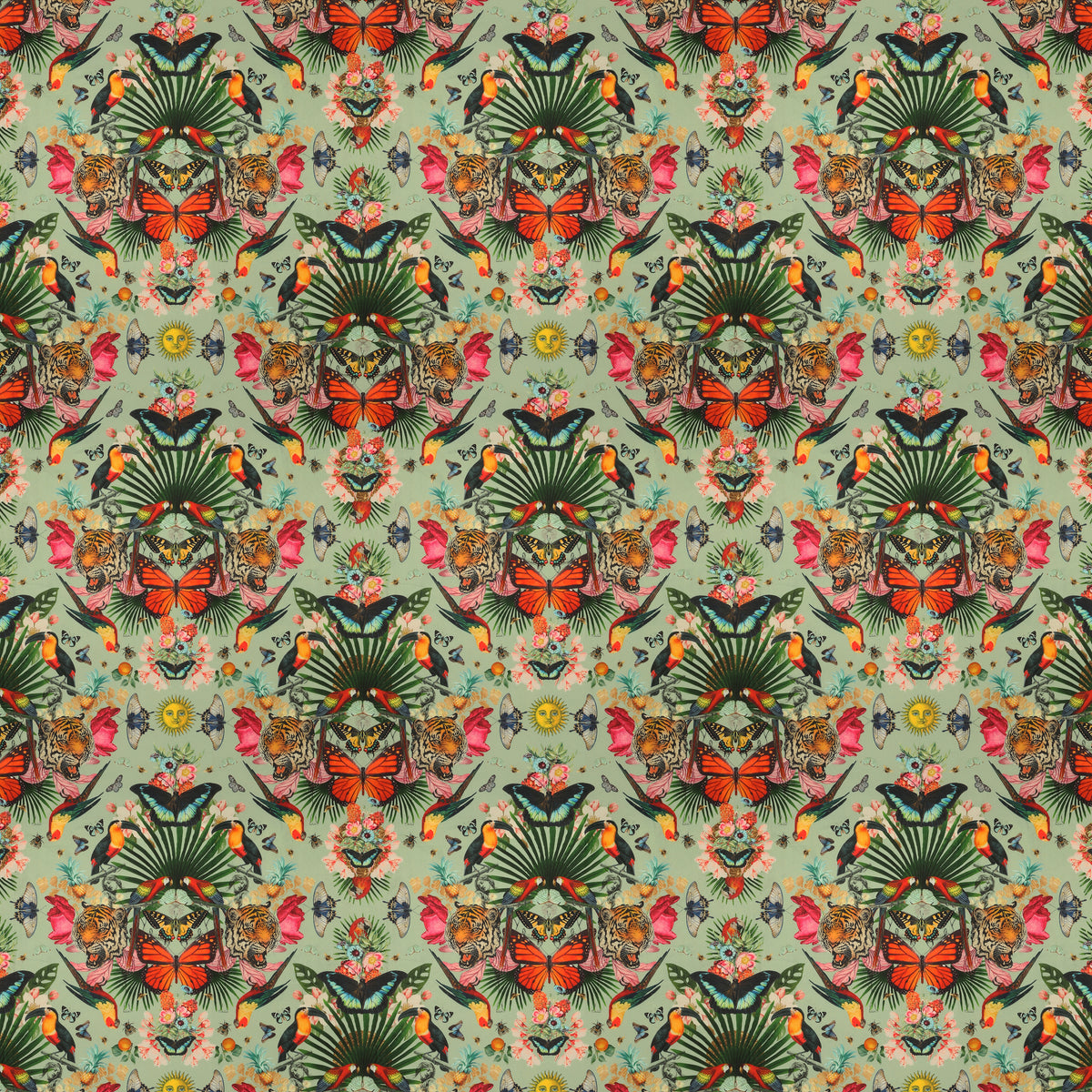 Carrie Neely Paradise Lost Velvet Fabric Mint