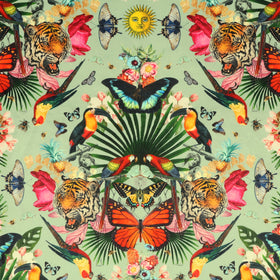 Carrie Neely Paradise Lost Velvet Fabric Mint
