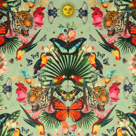 Carrie Neely Paradise Lost Velvet Fabric Mint