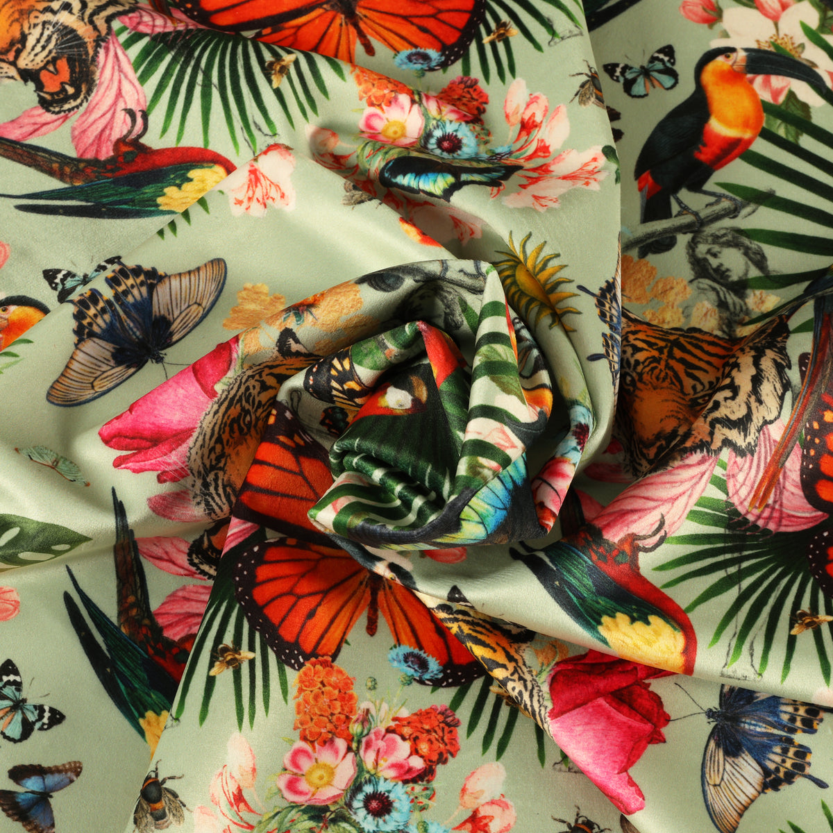 Carrie Neely Paradise Lost Velvet Made To Measure Roman Blind Mint