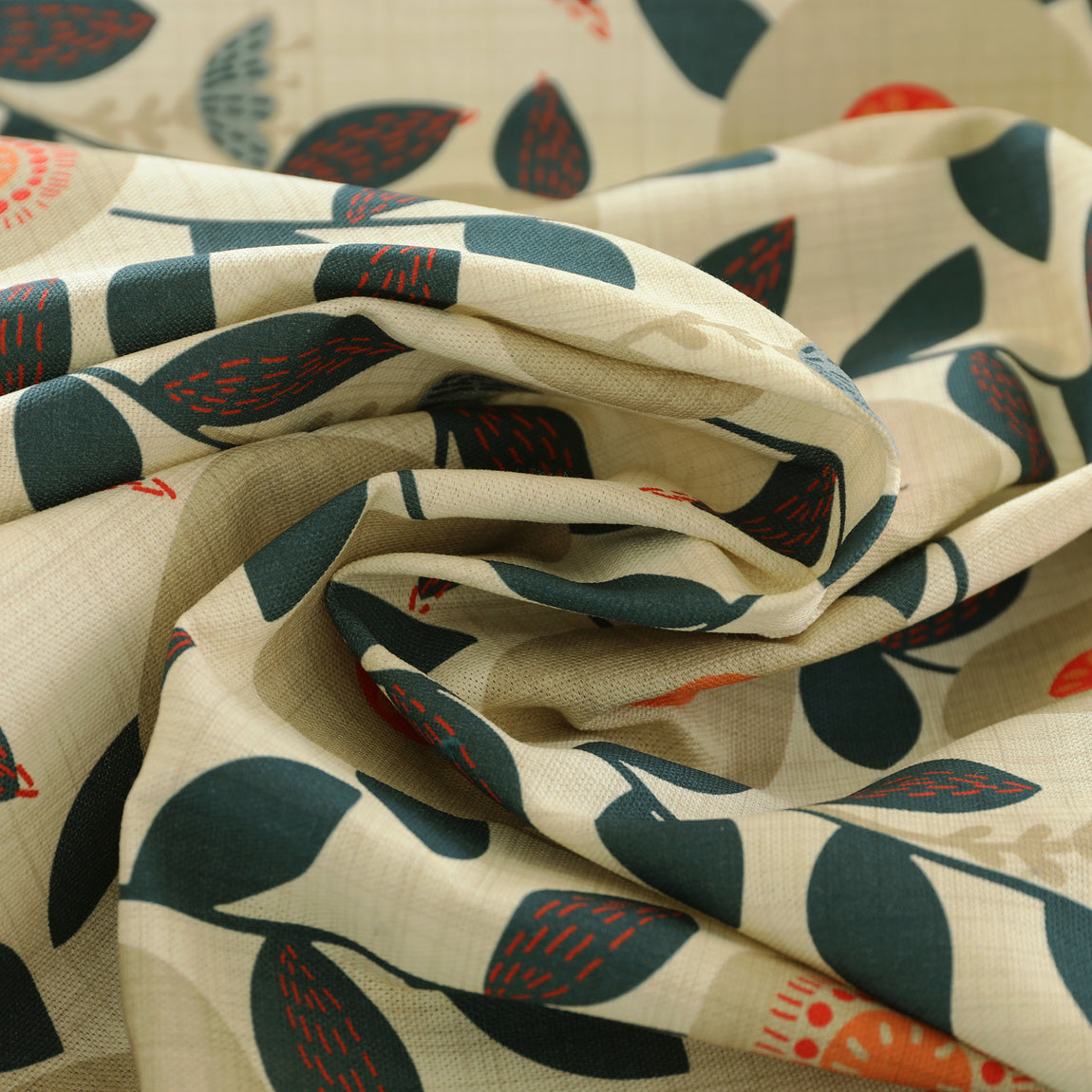 ANTE DECOR Seville Printed Cotton Fabric Lapis