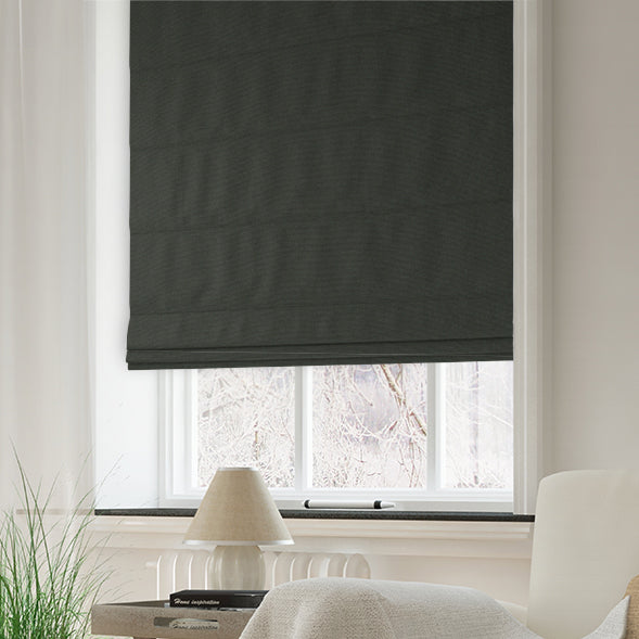 Paris Made to Measure Roman Blind Charcoal