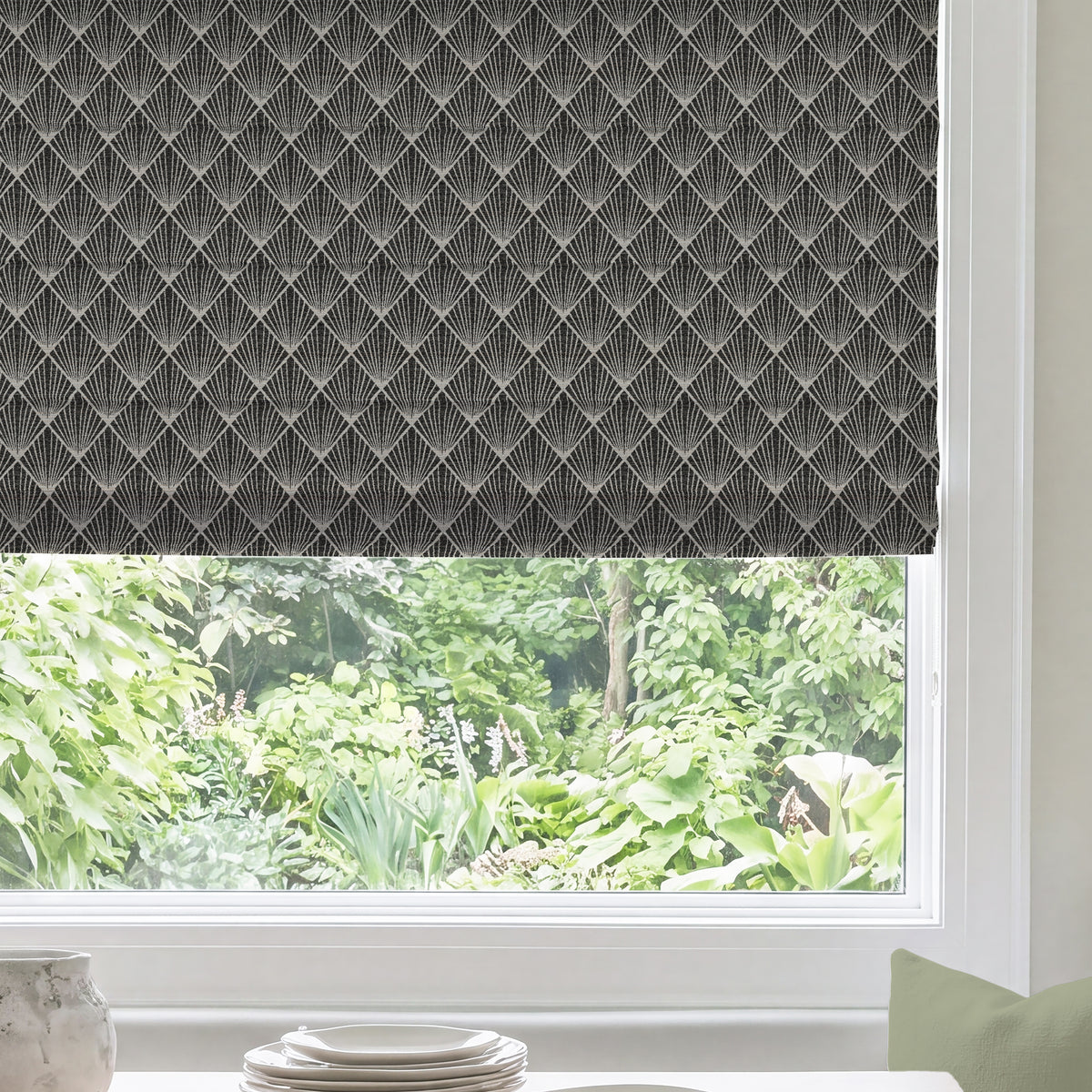 ANTE DECOR Paris Woven Made To Measure Roman Blind Black