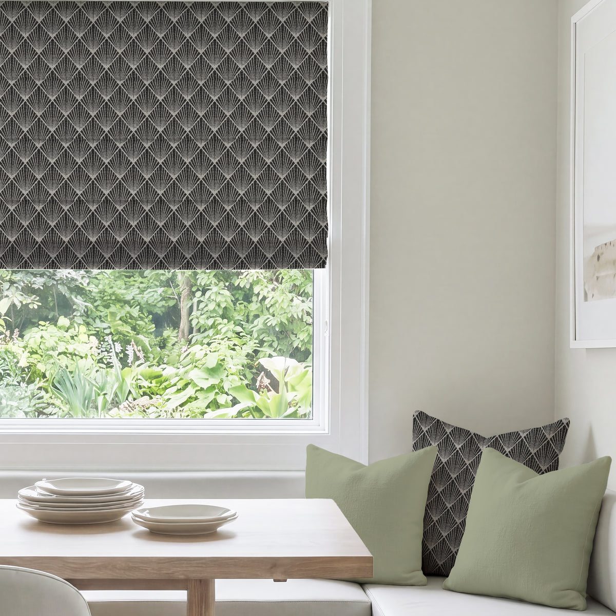 ANTE DECOR Paris Woven Made To Measure Roman Blind Black