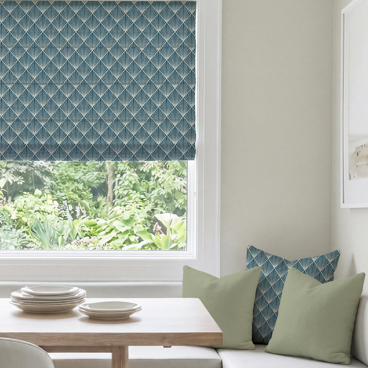 ANTE DECOR Paris Woven Made To Measure Roman Blind Blue