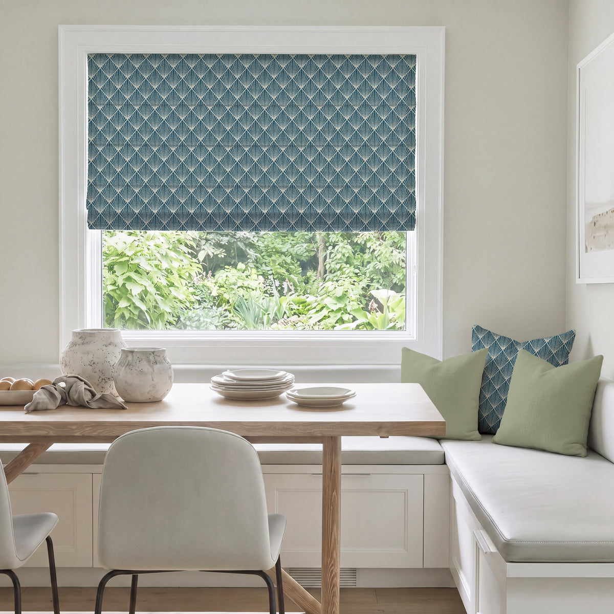 ANTE DECOR Paris Woven Made To Measure Roman Blind Blue