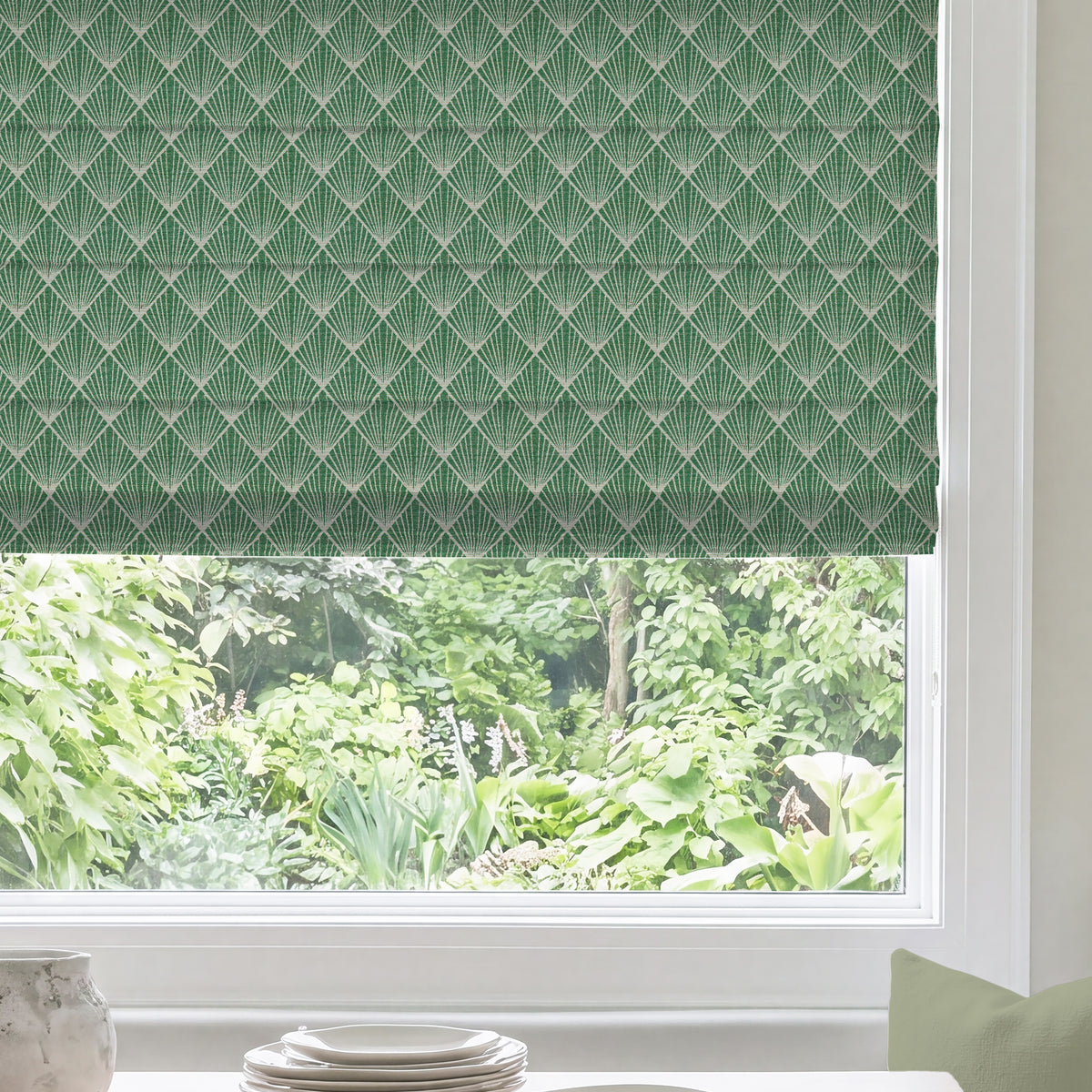 ANTE DECOR Paris Woven Made To Measure Roman Blind Green